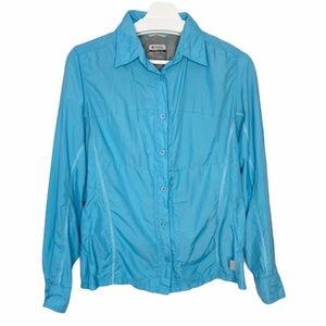 COLUMBIA Sportswear Blue Vented Button Down Top M